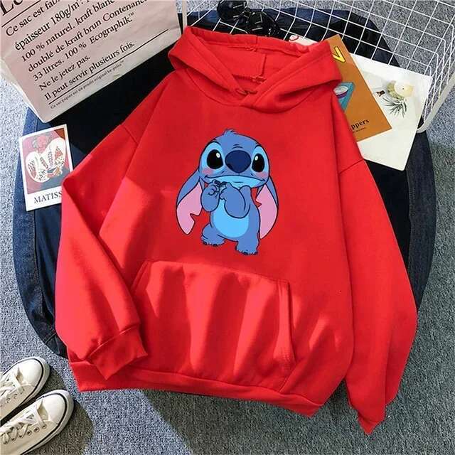 Pattern Loose Male Sweatshirts Pocket Cartoon Cute Print Clothing Cozy Daily Men Hoodies Autumn Winter Popular Designer