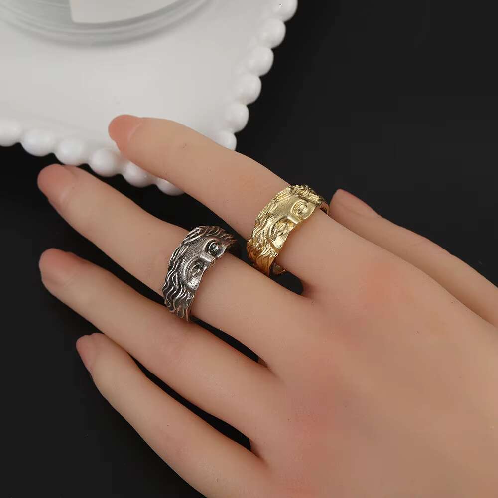 Fashion Star Half Face Opening Ring for Men Gothic Punk Devil Mask Coffin Adjustable Rings Jewelry