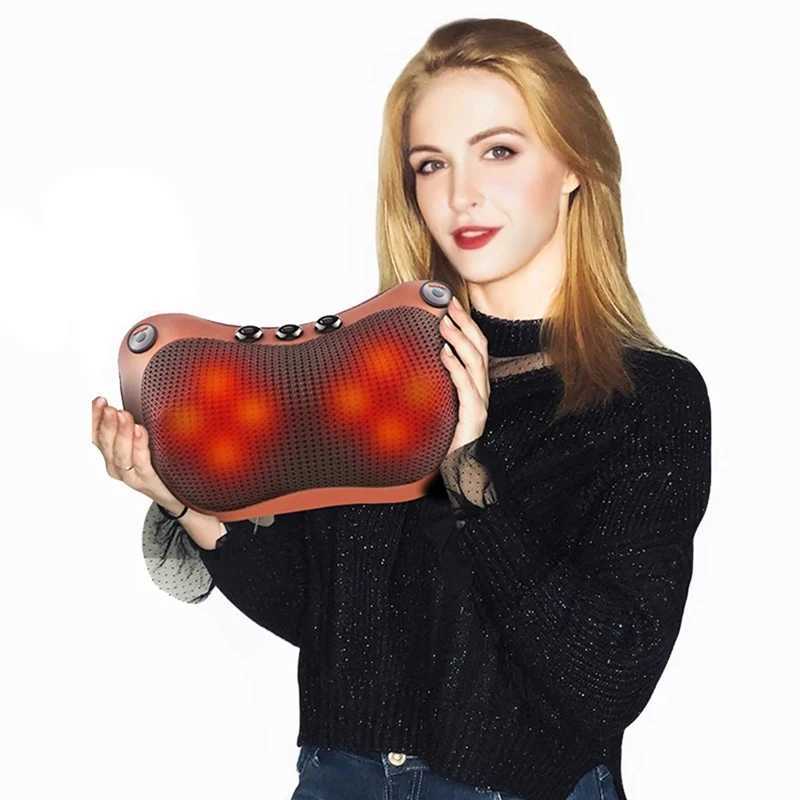 AA20-Back Neck Shoulder Massage Pillow Electric Roller Massager Intelligent U-Shaped Kneader Strong Neck Protection US PlugW250512