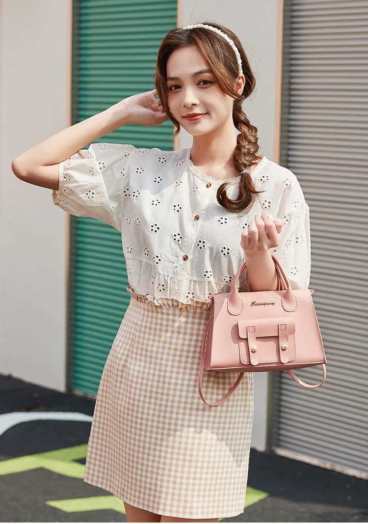 Womens Bag New Korean Version Beautiful Simple Solid Color Crossbody Small Square Bag Small Design Shoulder BagXJ250512