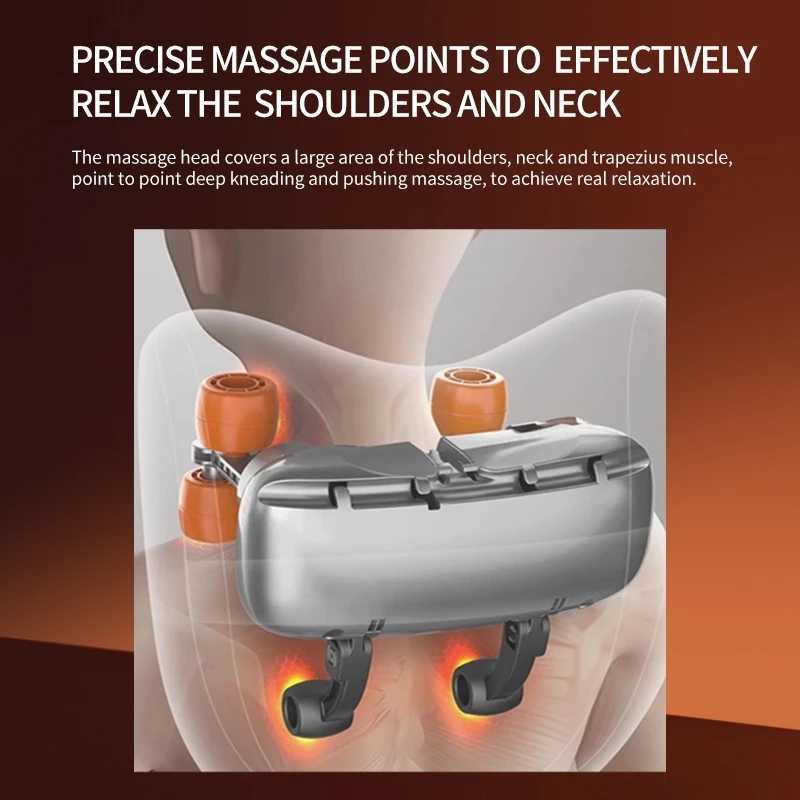 Wireless Electric Trapezius Massage Pillow Car Home Massager Heating Waist Neck Leg Cervical Shiatsu Kneading Massagers PurpleW250512