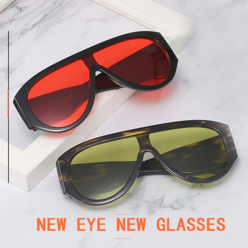 2025 Retro Green Oval Oversized Sunglasses Fashion Pilot Sun Glasses Trendy Shades UV400 Eyewear 250509