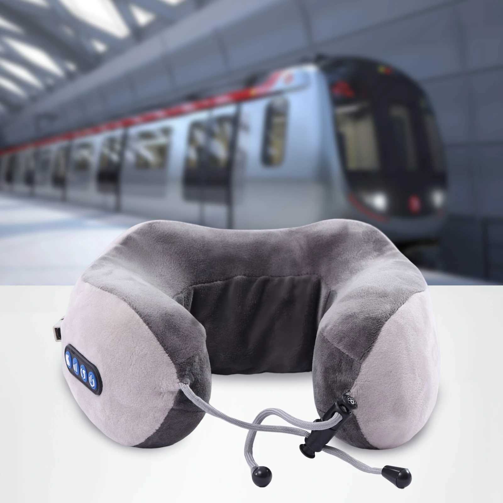 12 Heads 3 Gears Vibrating Neck Pillow Vibrating Neck Pillow Massage for Traveling 5V 7W USB Neck Massager PillowW250512