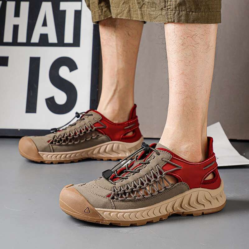 New Men's Fashion Hand-woven Sandals Summer Outdoor Non-slip Waterproof Hiking Shoes Lightweight Breathable Sneakers Men