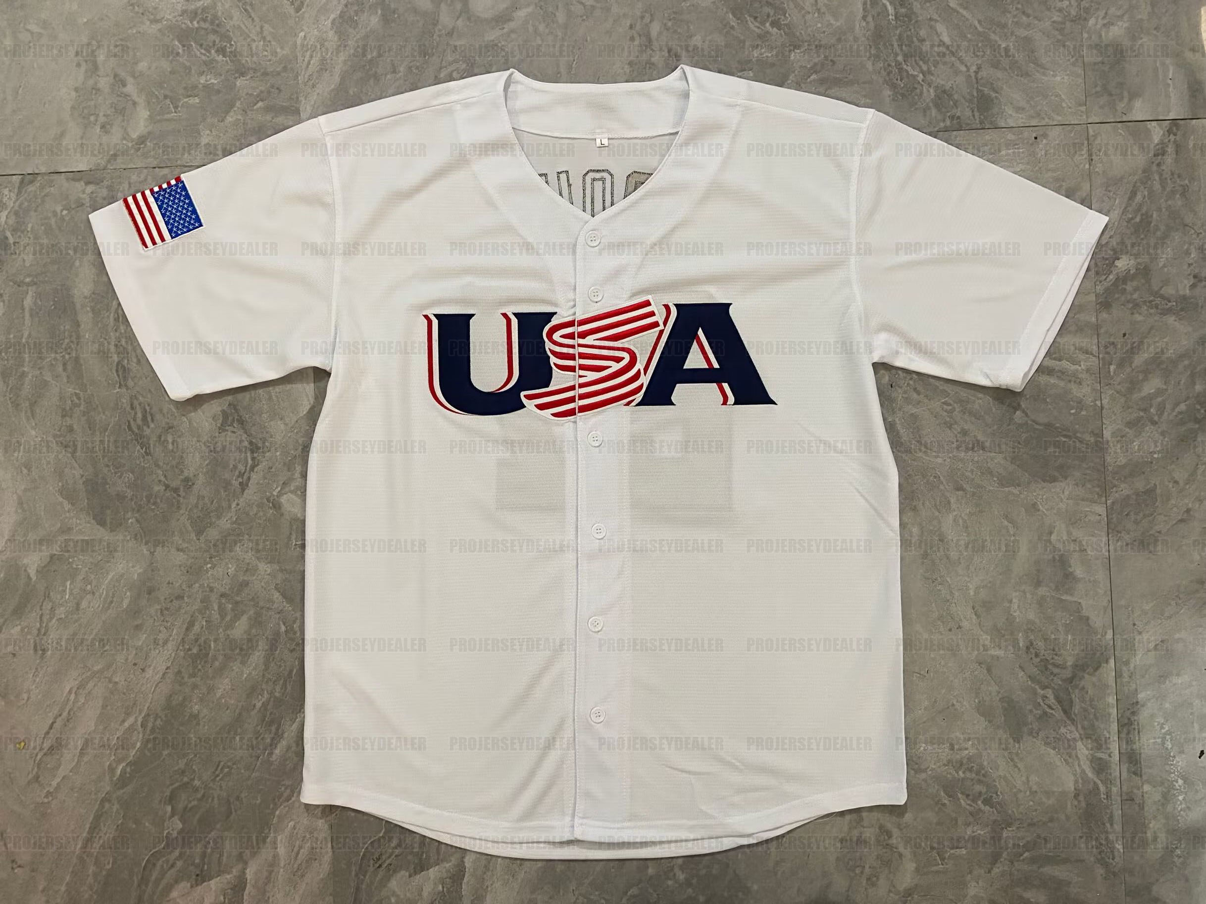 Custom Jersey Mike Trout Team USA 2023 World Baseball Classic Jersey WBC Mookie Betts Pete Alonso