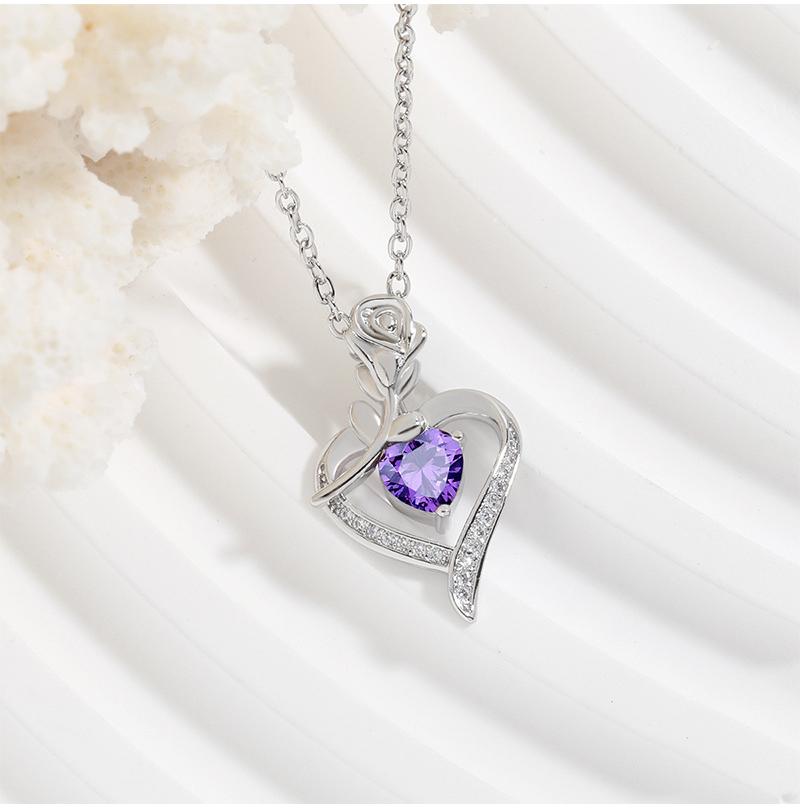 Luxury Forever Rose Necklace - Heart-Shaped Love Pendant for Valentine's Day Gift