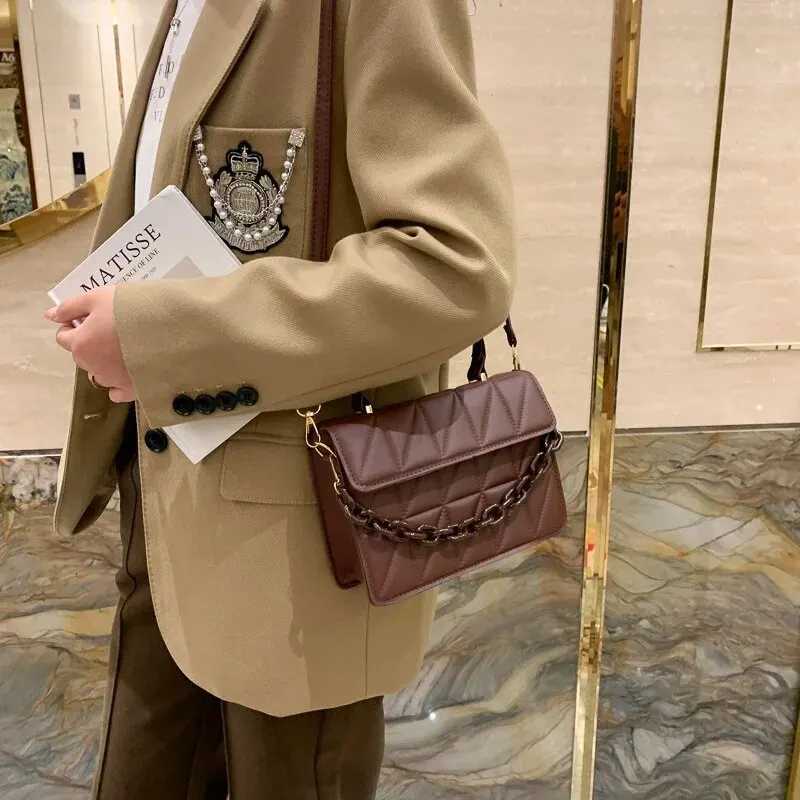 Square Plaid Small Handbags Crossbody Bags For Women Chain Shoulder Bag For Travel Z250512