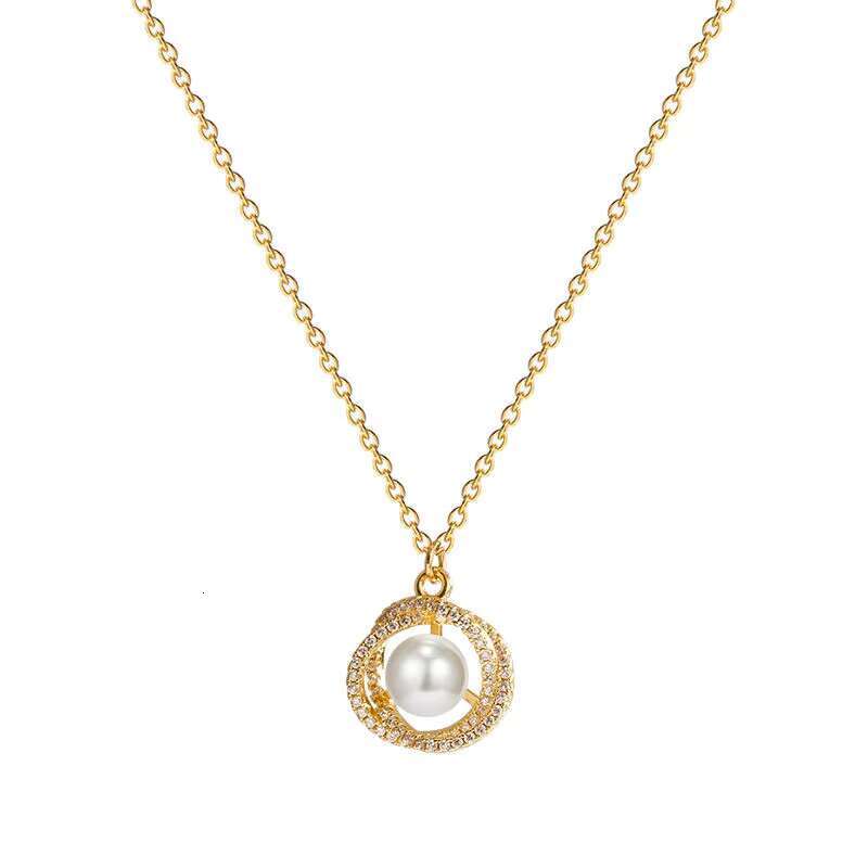 Whirlpool Pearl Women's Clavicle Chain Pendant Necklace Valentine's Day Gift Birthday Party Accessories