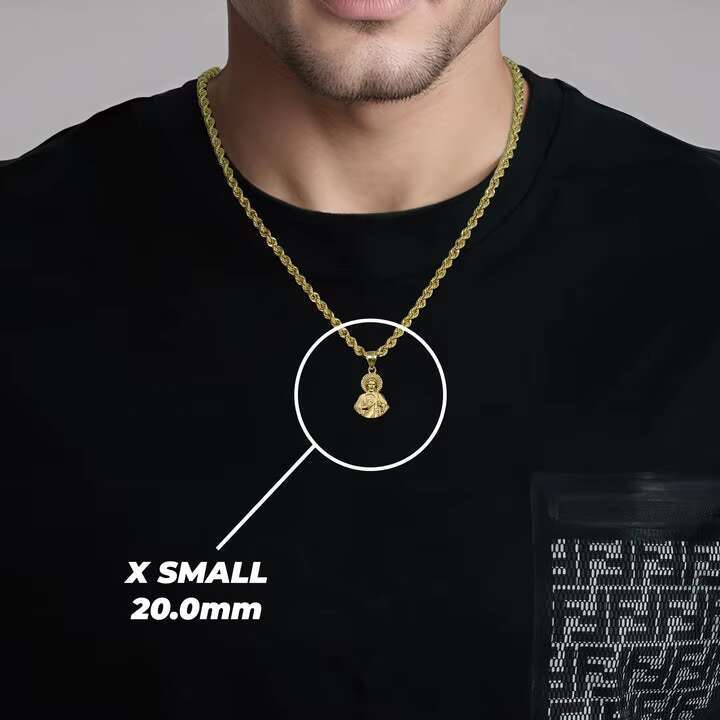 Fashion Personality 14k Gold Plated Matte San Judas Half Body Pendant Jewelry