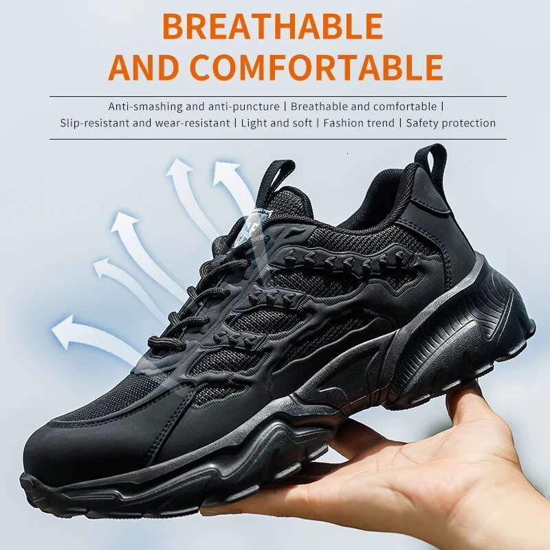 Safety For Protective Sneakers Lightweight Men Breathable Shoes Anti-Puncture Work Shoe