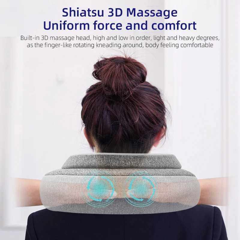 Tinsol Electric Air bags Neck Massager U shaped Pillow Portable Shoulder Cervical Massager Outdoor Home Car Relaxing MassageW250512