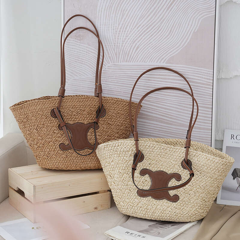 Summer woven large capacity versatile commuting tote women's vacation beach bag, single shoulder vegetable basket bag