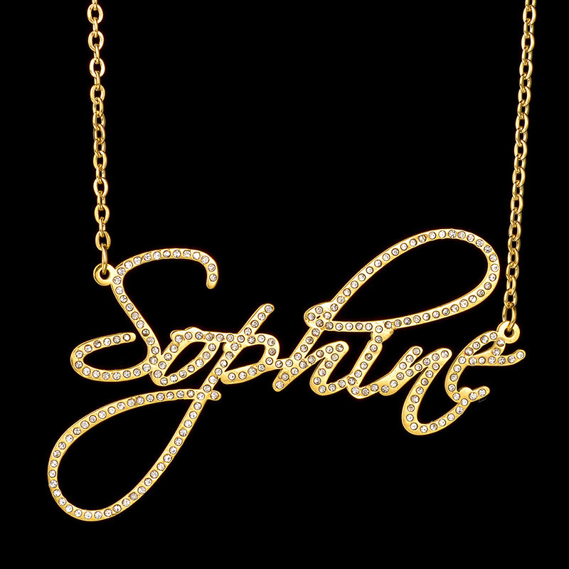 Custom necklace custom English name necklace HIPHOP alphanumeric full diamond micro inlaid pendant