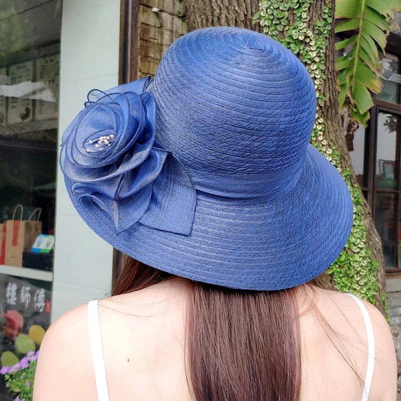 Bucket hat summer Organza flower breathable basin Sun Protection sunscreen Hat For Women Beach Flanging cap 250512