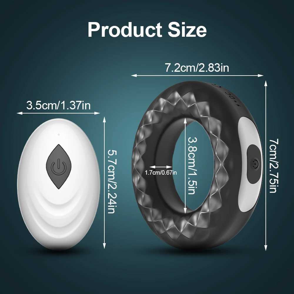 Remote Control Cock Ring Vibrator for Men Remote Control Penis Rings Delay Ejaculation Erection Masturbator Sex Toys for Male W250512