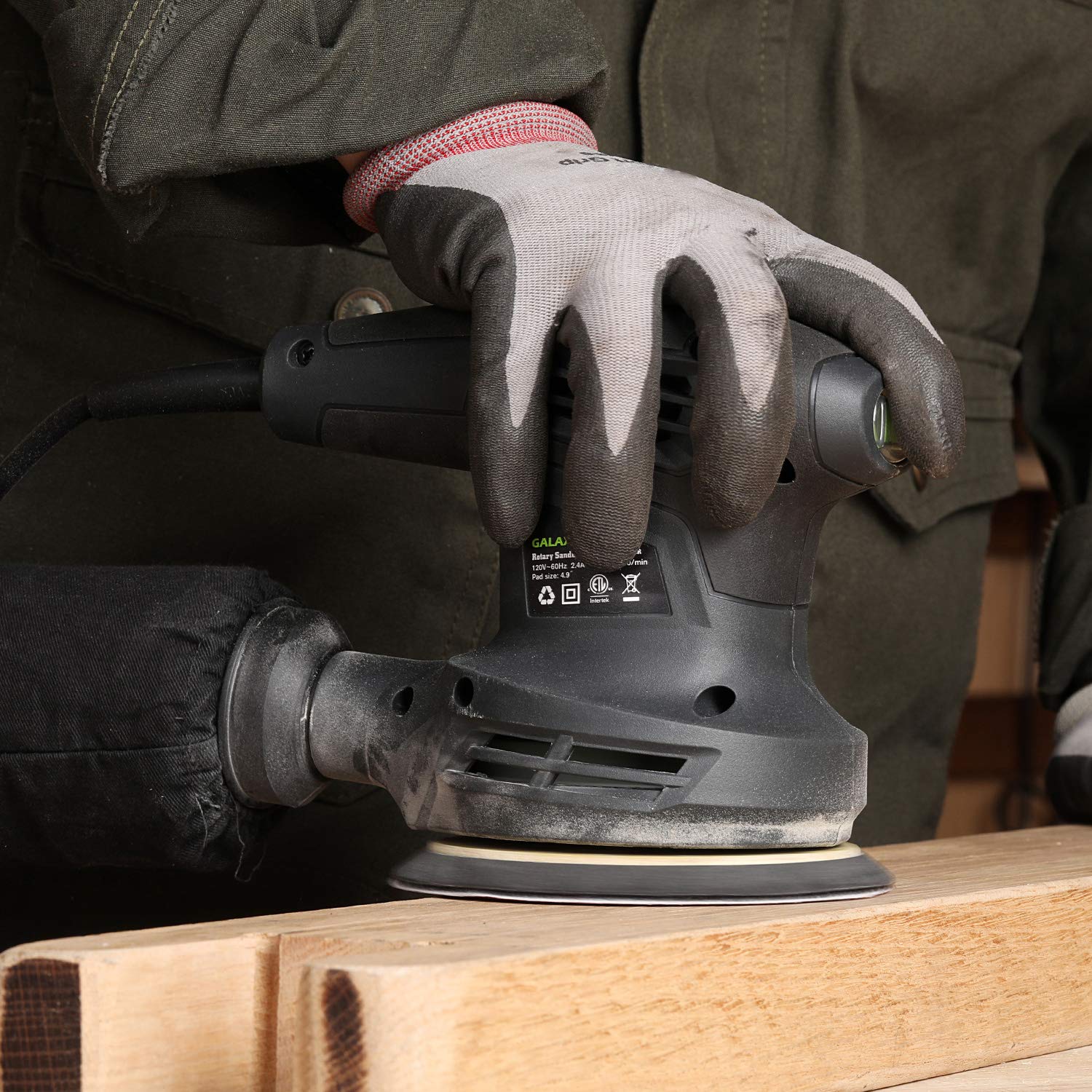 GALAX PRO Random Orbital Sander 280W 13000 OPM with 6 Variable Speeds and 15pcs Emery Paper 125mm with Dust Extraction for Sanding and Polishing