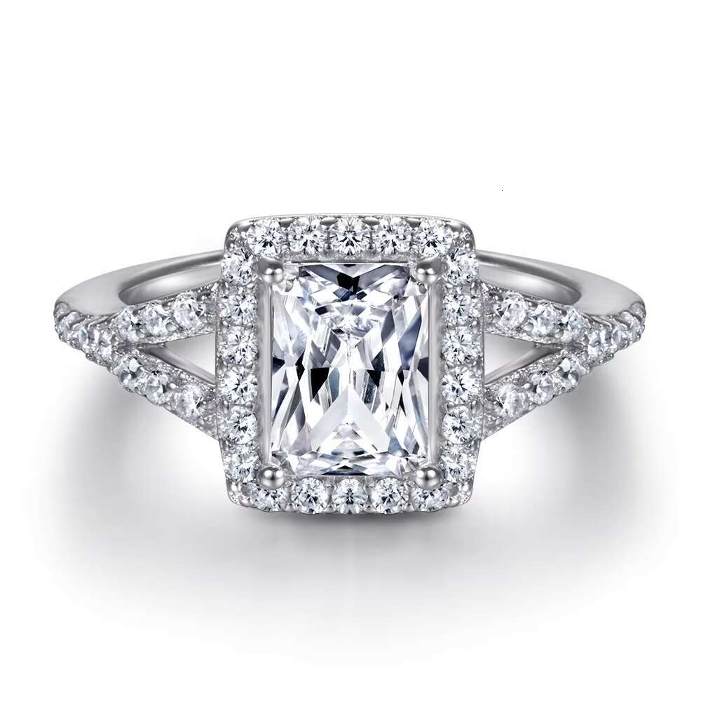 Customizable 925 Sterling Silver Engagement Ring 18K Gold Plated Classic Fashion Premium Moissanite Classic Fashion Premium