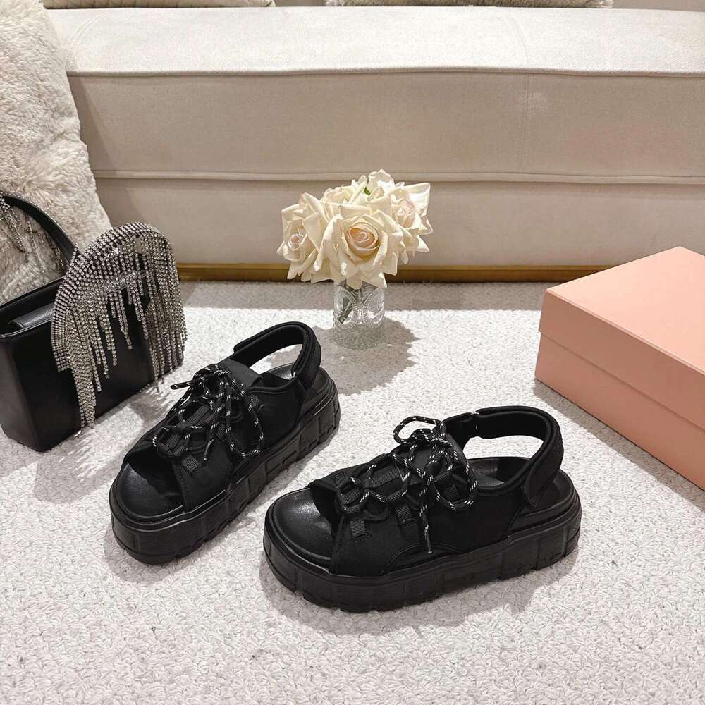 Women Sandals Flat Platform Solid Colors Summer Beach Flats Hook Loop Leisure Concise Designer Shoes Zapatillas De Mujer