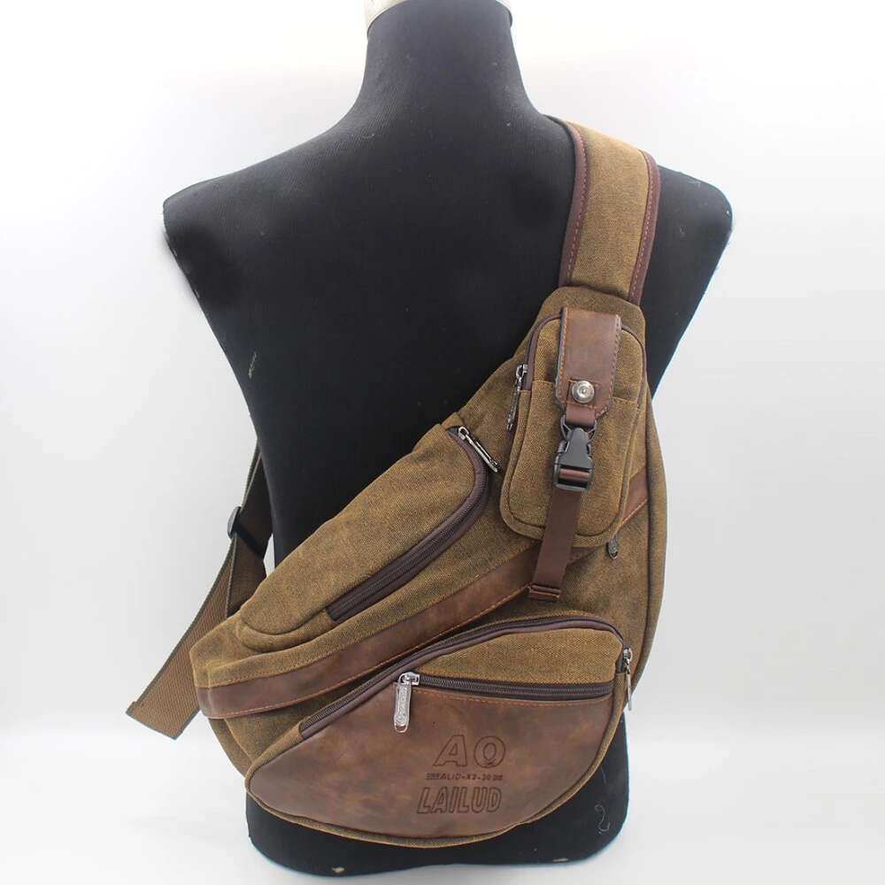 Men Sling Backpack Cross Body Messenger Chest Bag Rucksack Laptop Climb Military Sports Travel Canvas Male One Shoulder Bags