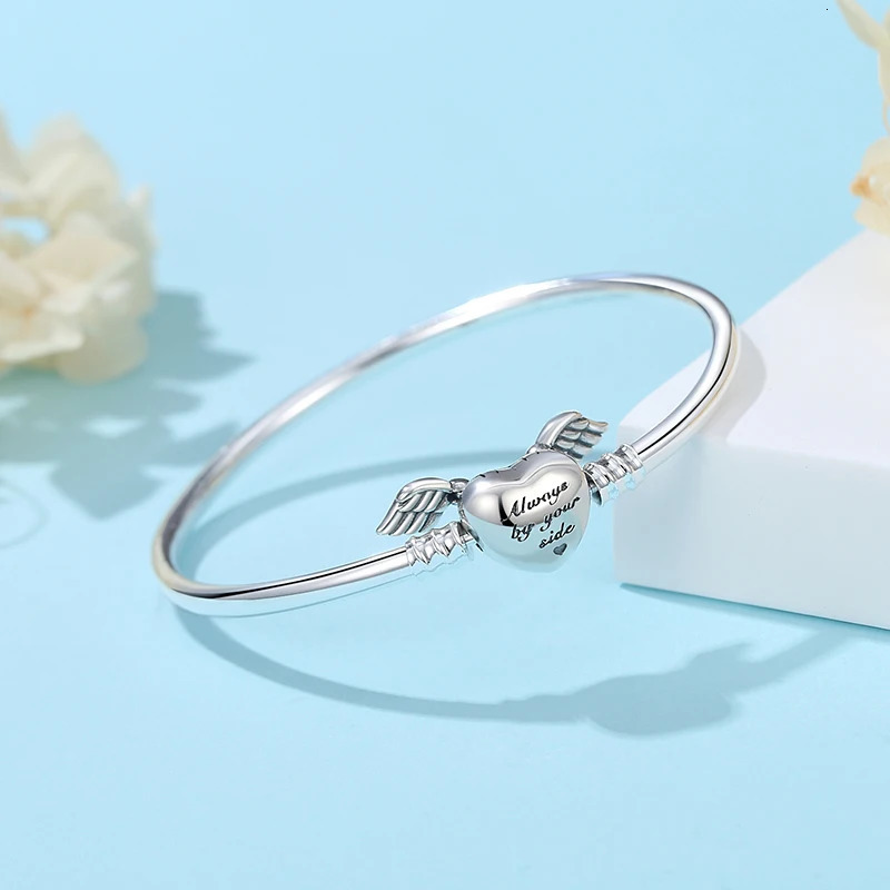 Original 925 Sterling Silver Bracelets Bangles Love Family Friends Heart Charms Beads Bangle For Women DIY y Jewelry Gift 250512