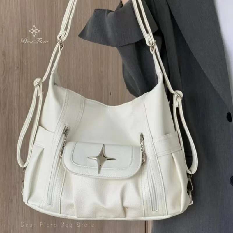 Y2k Soft Simplicity Versatile Large Capacity Tote Star Classic Shoulder Bags Punk Goth Casual Crossbody New Travel Backpack