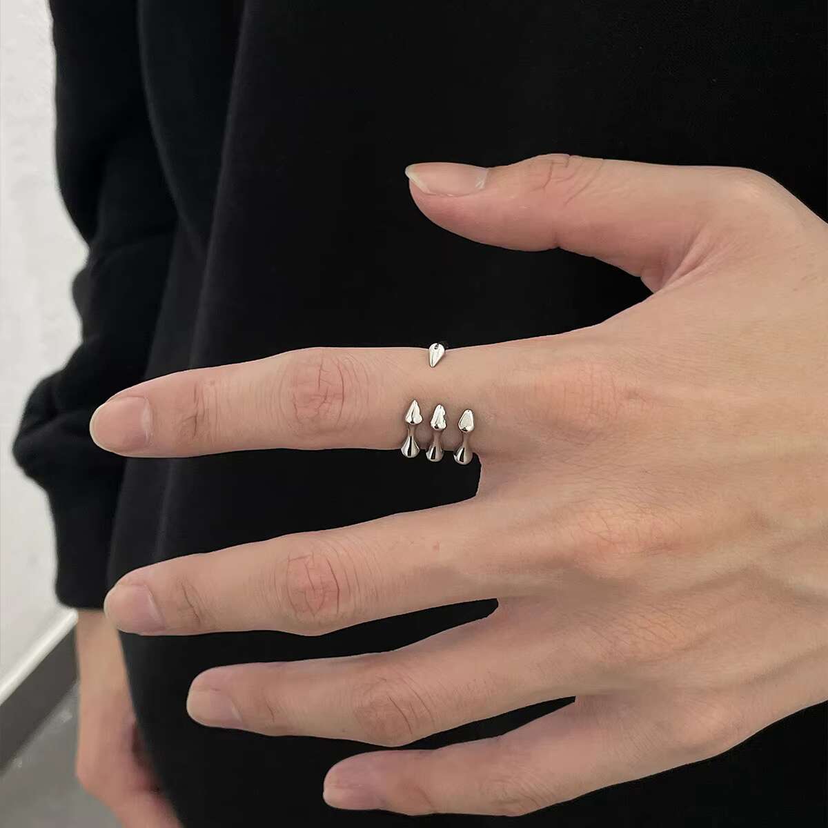 VAF WOW Adjustable Bone Claw Ring Stainless Steel Polished Finish Verstellbarer Knochenklauenring Cincin Cakar Tulang