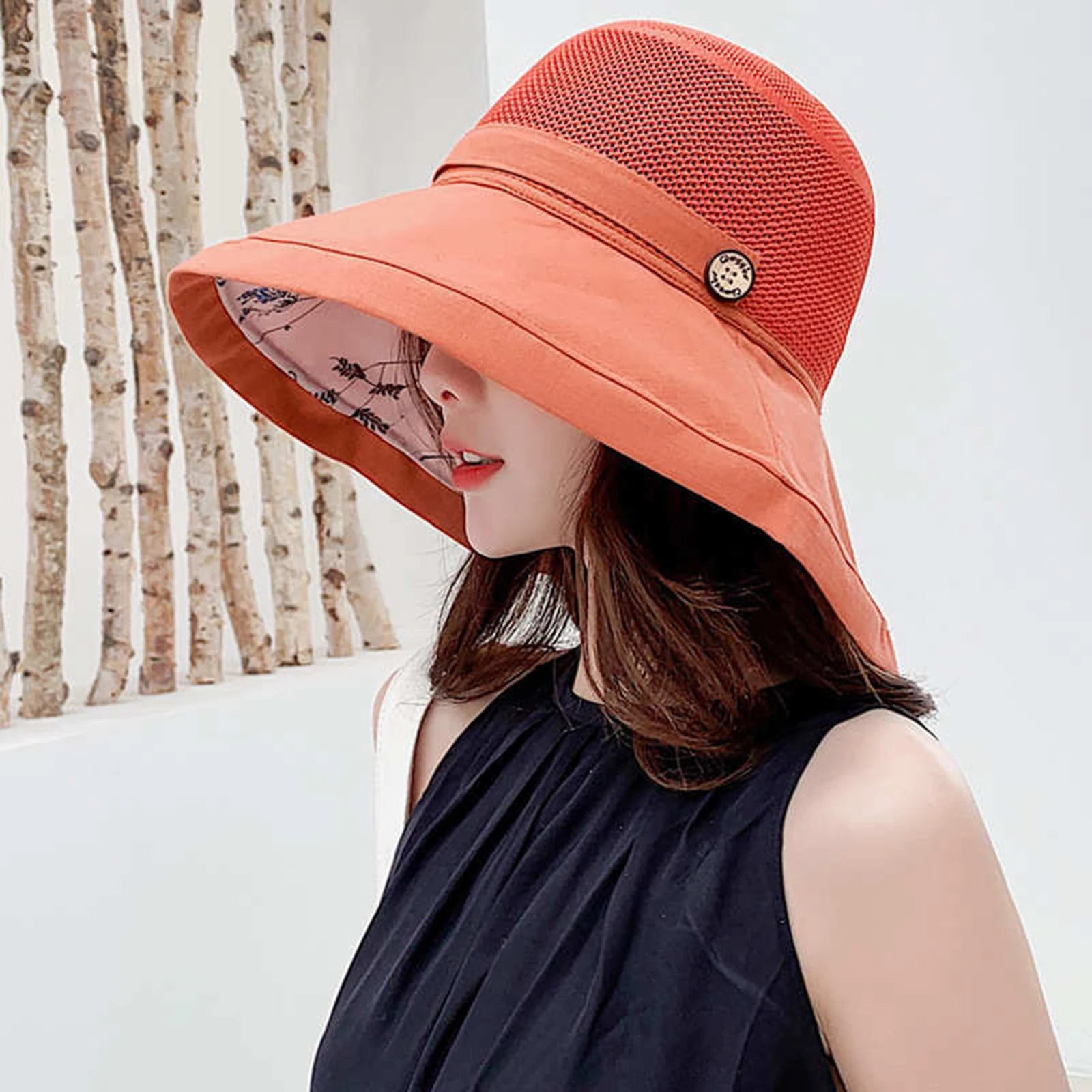 Womens Sunshade Hat Portable Folding Widebrimmed For Travel Camping Fishing Spring Summer UV Resistant Large Eave 250512