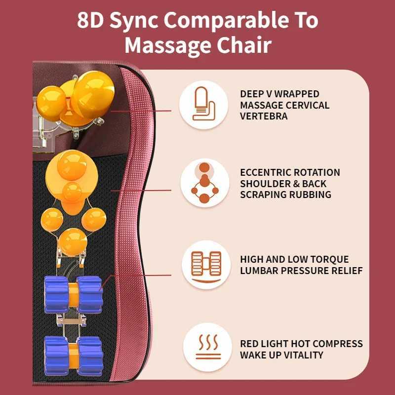 Car Massager Waist Massage Muscle Relaxation Massager Portable Heating Massage Neck Massage Body Cushion Shiatsu MassagerW250512