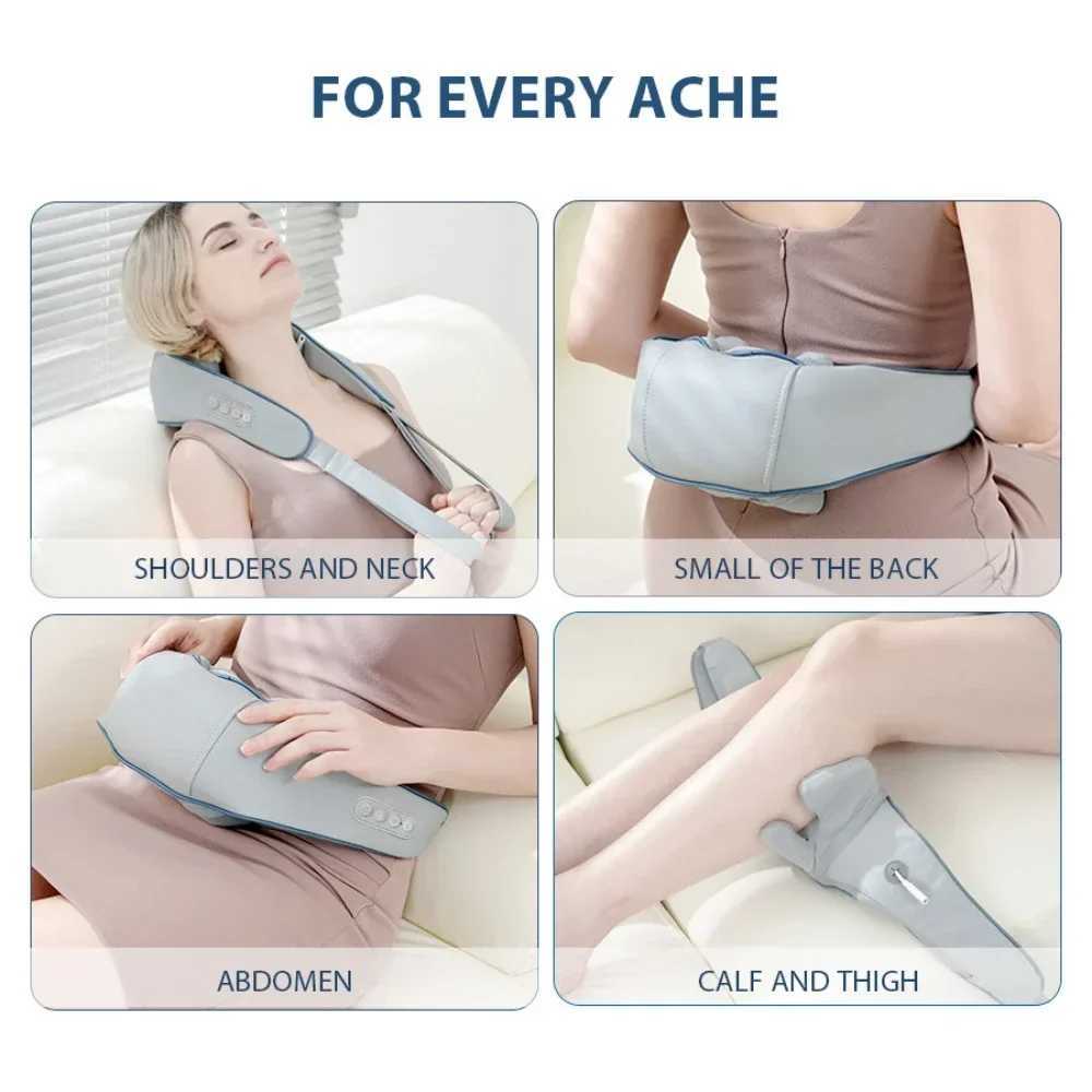 Kneading Smart Electric New Portable Mini Relaxer Dredge Wrap Heated Trapezius Muscle Neck Multifunctional Shiatsu Massage ShawlW250512