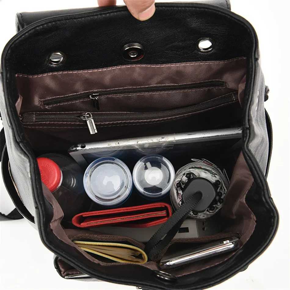 Bagpack Women Backpack Soft Leather Backpacks for Teenage s Female School Shoulder Bags for Women 2024 Mochila Sac Z250512