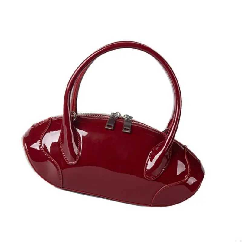 E8FB Sophisticated Womens Glossy Bag PU Leather Crossbody Purse With Adjustable Strap Handbag Shoulder Bags For Everyday UseW250512