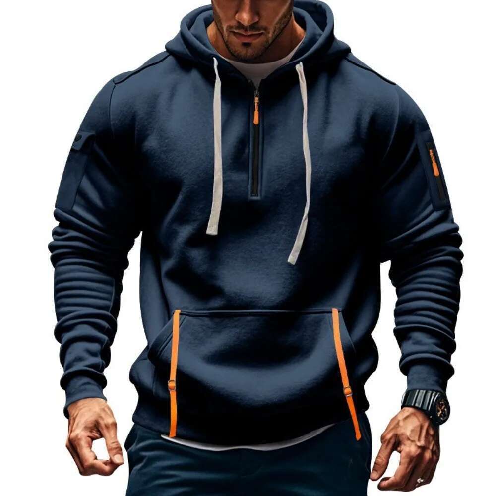 Bu Gaya Baharu Hoodie Berzip Bu Peluh Sukan Berbilang Poket Kasual Hoodies&Sweatshirts Designer