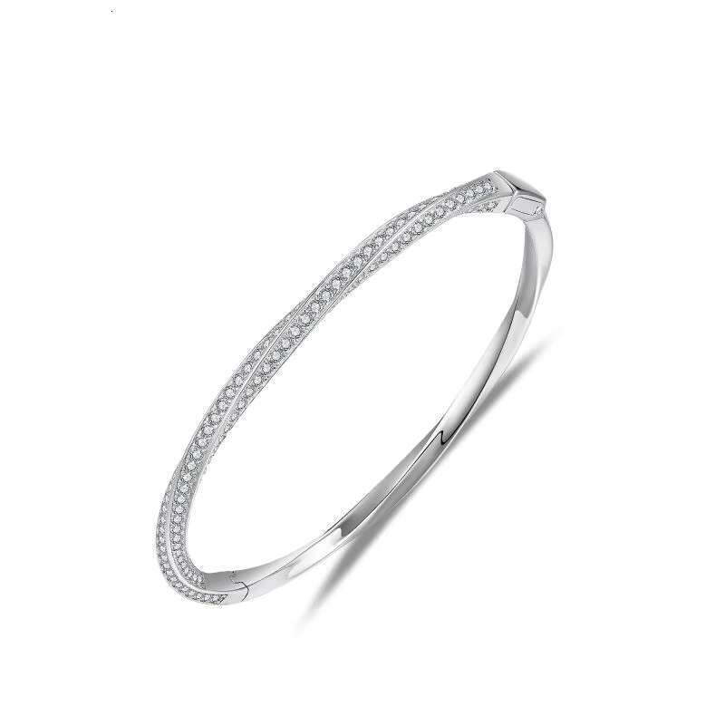 Ruizuan Moissanite Man Woman Bracelet 925 Sterling Silver Men Bracelet Cross Moissanite Nail Bracelet