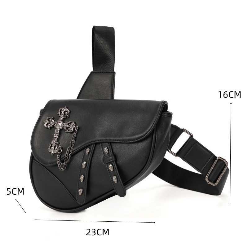 FAshion Saddle Bag Men Crossbody Bags Design Flap Shoulder Bag Hip Hop Mens ChEST Bag PU Leather Handbags Z250512