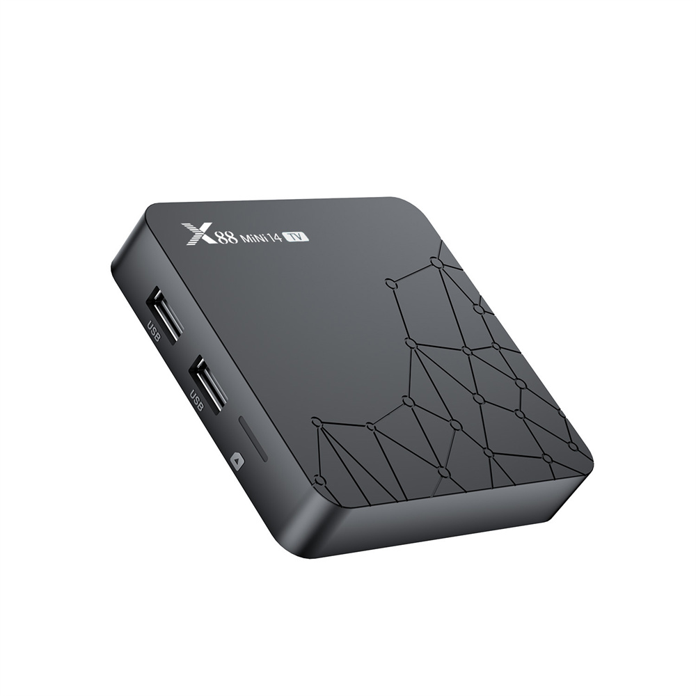 TV Box X88 MINI 14 4K Quad Core Android 14 Wifi6 BT5.0 2GB 16GB Voice Remote Control Media Player Android Set Top Box