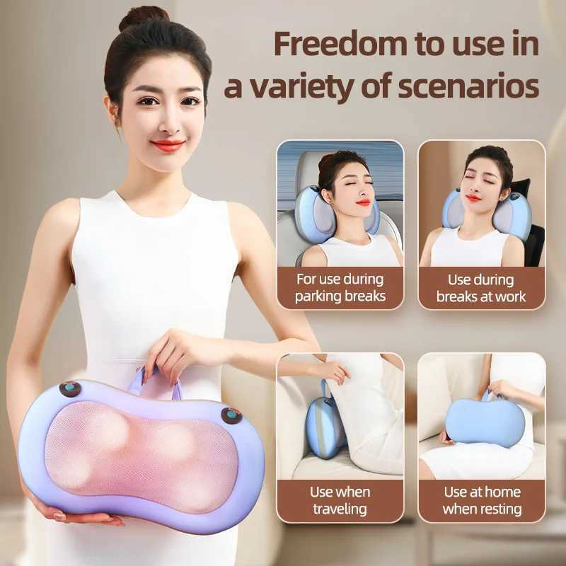 Electric Massage Pillow Back and Neck Massager with Heat for Back Shoulders Legs Foot Body Muscle Pain ReliefW250512