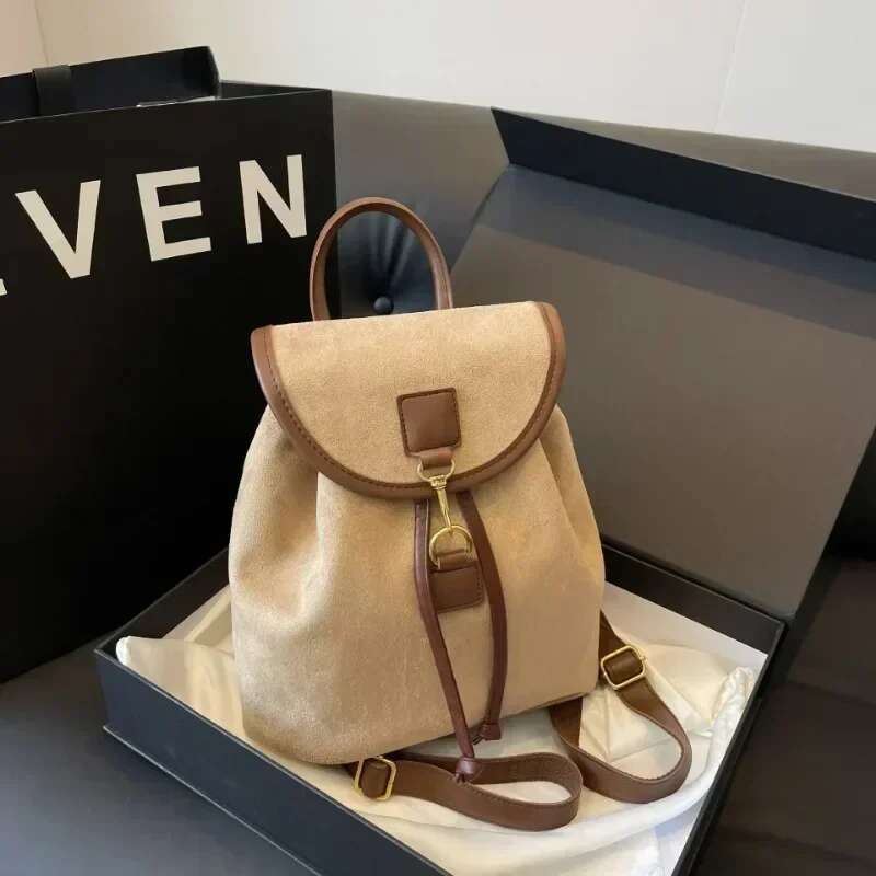 Fashion Women's Stylish Double Shoulder Backpack Large Capacity College Book Bag with Elegant Design Trendy Handbag for Students