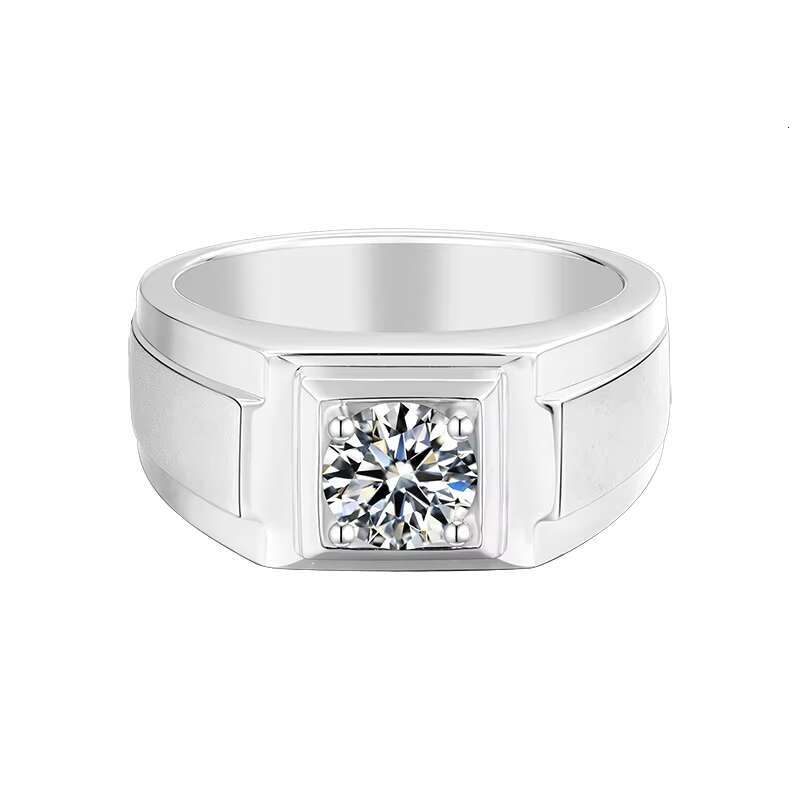 Luxury 925 Sterling Silver 1ct round VVS D Color GRA Moissanite Diamond Rings Wedding Engagement Gift