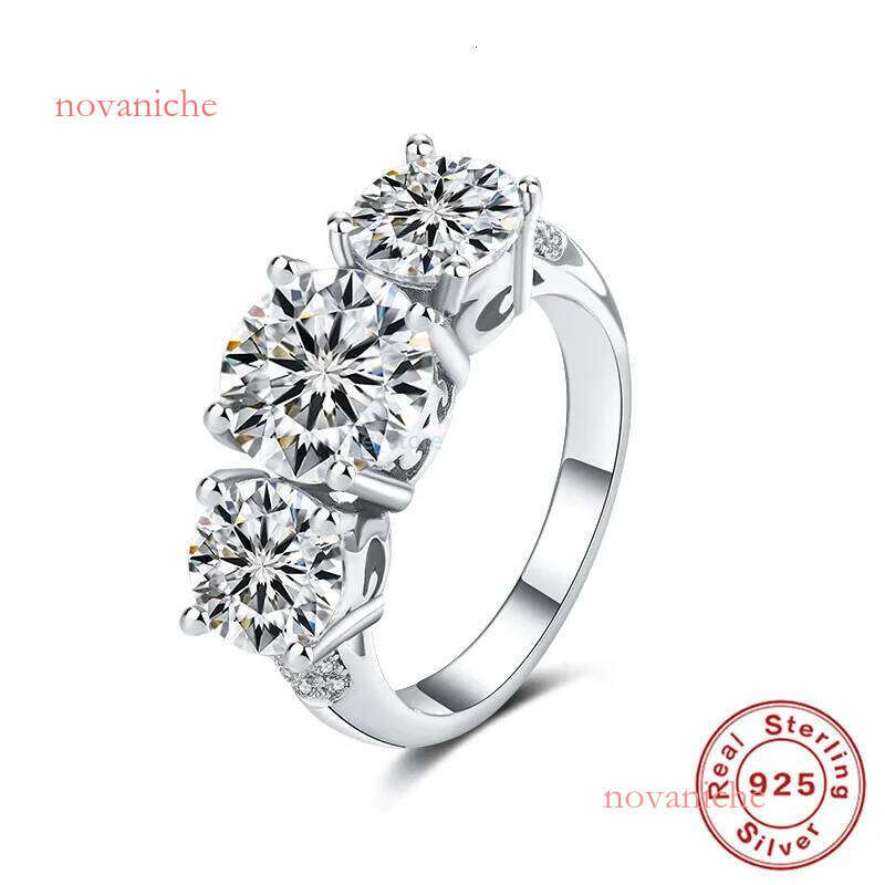 sterling sier pass dia tester 4/5CT VVS1 D color moissanite ring designer for women girl wedding engagement rings jewelry woman gift with box