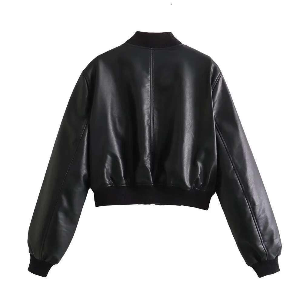 Unizera2023 Autumn And Winter New Women's Fashion Versatile Short Motorcycle Faux Pilot Jacket Leather Coat0512