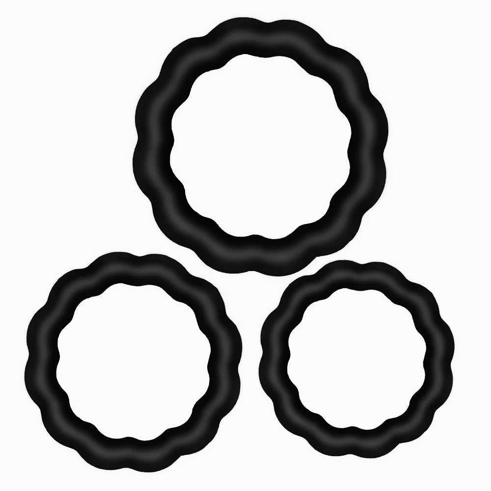 3Pcs/Set Silicone Cock Ring For Man Delayed Ejaculation Sex Shop Penis Rings For Dick Erection Sex Toys For Male Adults Supplies W250512
