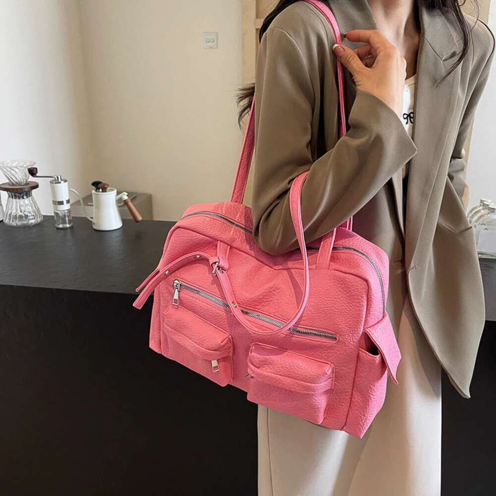 Adjustable Strap Satchel Women PU Leather Underarm With Multi-Pockets Handbag Tote Bag For Work Travel