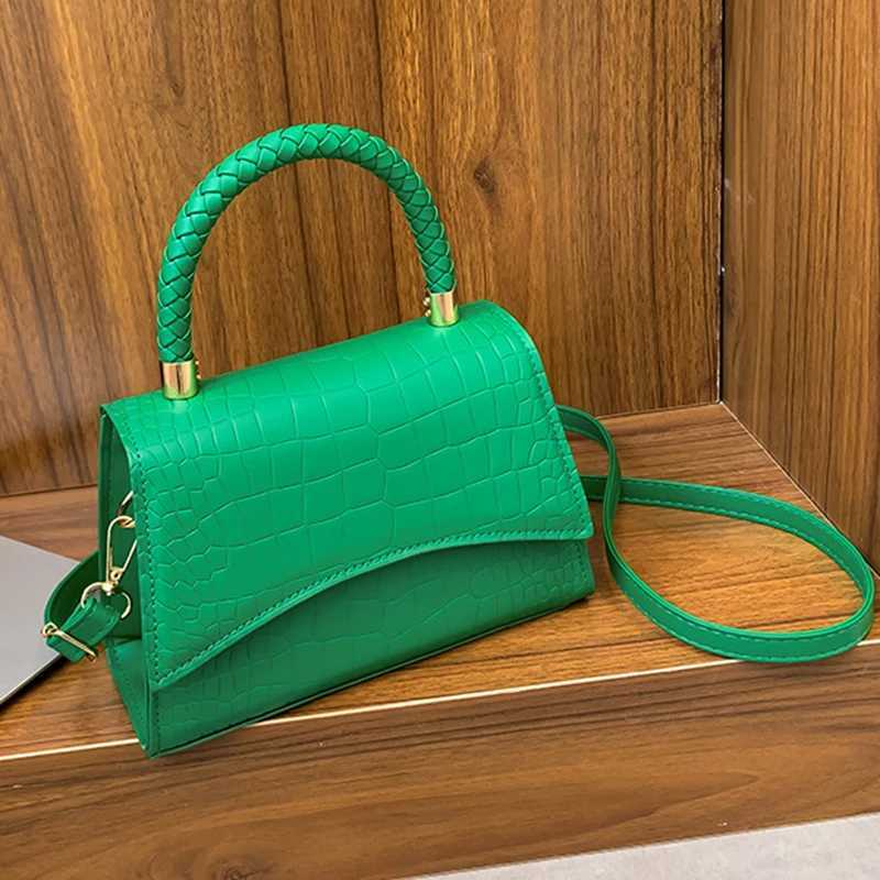Womens Bag Western Style Shoulder Bag Handbag Korean Version Crocodile Pattern Small Square Bag Fashion And Simple Crossbod Z250512