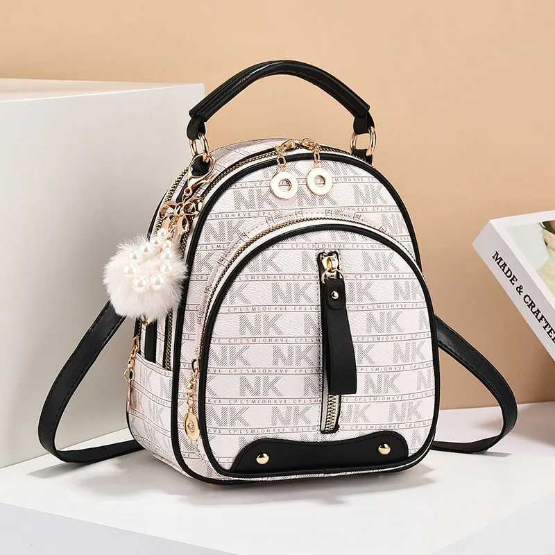Fashionable New Women Backpack Soft Leather Letter Single Shoulder Crossbody Bag Urban Simple Handbag Classic Versatile Handbag Z250512