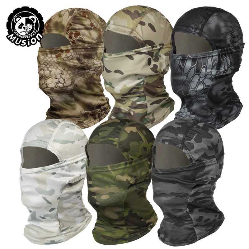 Musion Balaclava Breathable Mesh UV Protection Motorcycle Full Face Mask Balaclava Printed Riding Head CoverW250512