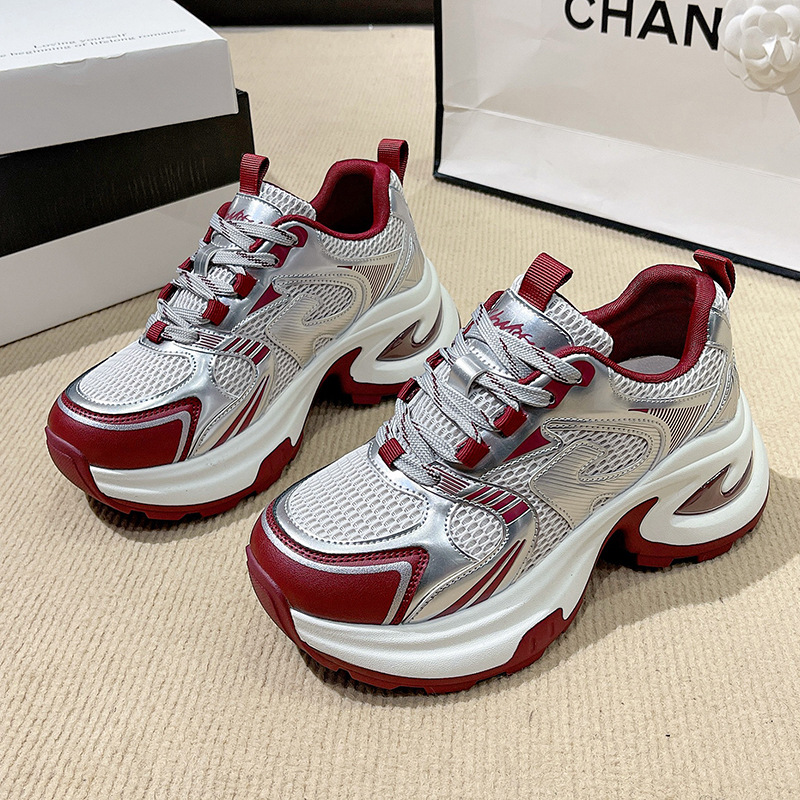 Net face old father shoe female model small summer new style thick soles all go fashion casual sports shoes female