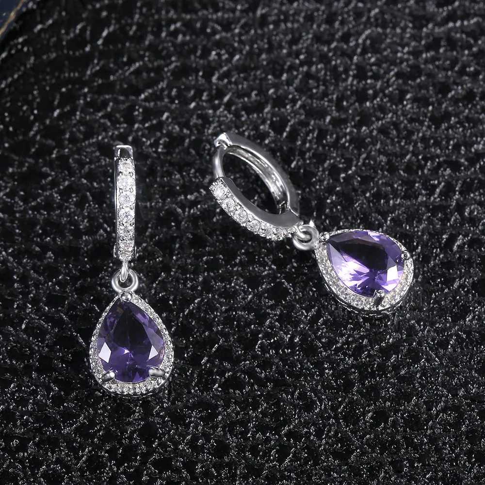 New Arrival Female Earrings 925 Silver Needle Purple Gem Earrings For Women Wedding Jewelry Girlfriend Gift Pendientes Y250510