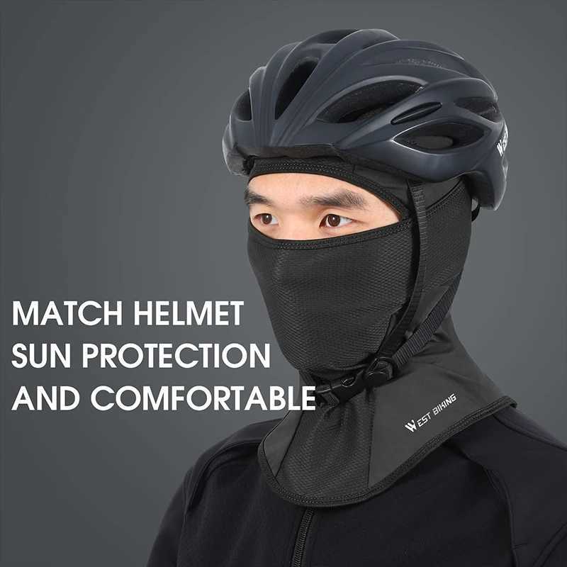 WEST BIKING Summer Cycling Headgear Ice Silk Sunscreen Men Women Full Face Mask UFR50+ Anti-UV Running Fishing Climbing ScarfW250512