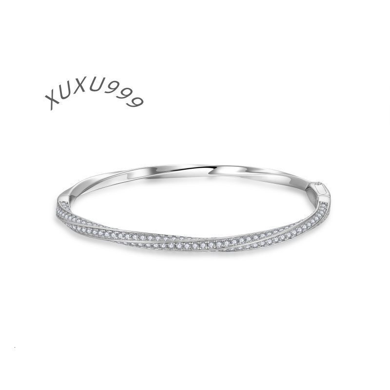 Ruizuan Moissanite Man Woman Bracelet 925 Sterling Silver Men Bracelet Cross Moissanite Nail Bracelet