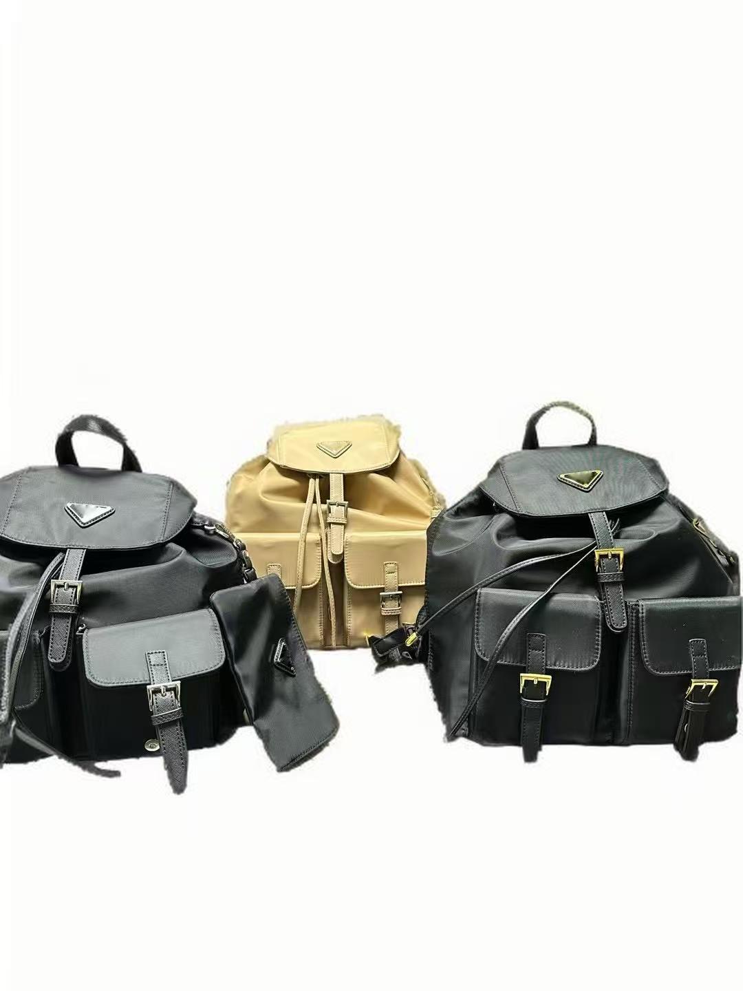 New backpack made of recycled nylon, used backpack with parachute drawstring, waterproof and versatile casual backpack
